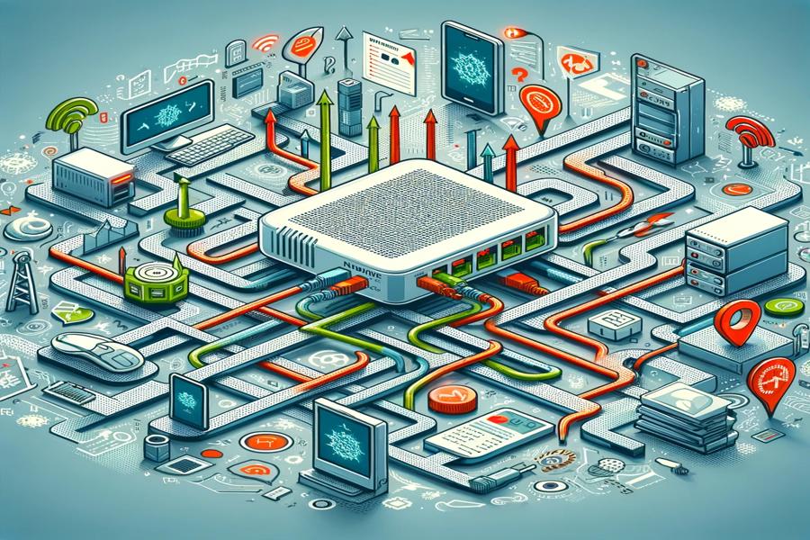 Modem redirection - Vytvořeno pomocí DALL·E